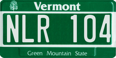 VT license plate NLR104