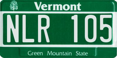 VT license plate NLR105