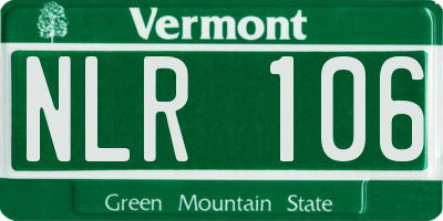 VT license plate NLR106