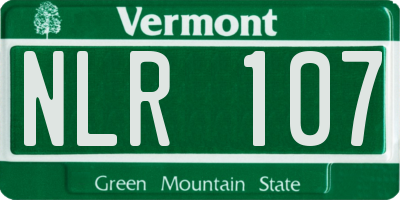 VT license plate NLR107