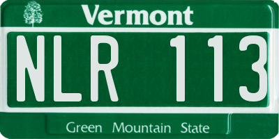 VT license plate NLR113