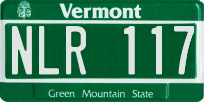 VT license plate NLR117