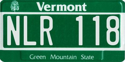 VT license plate NLR118