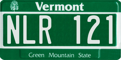 VT license plate NLR121