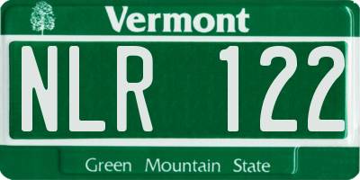 VT license plate NLR122