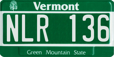 VT license plate NLR136