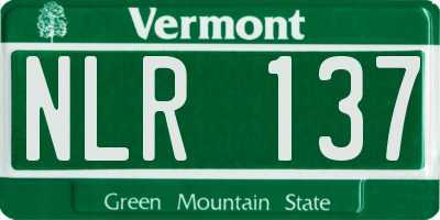 VT license plate NLR137