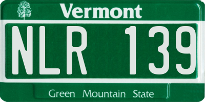 VT license plate NLR139