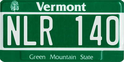 VT license plate NLR140