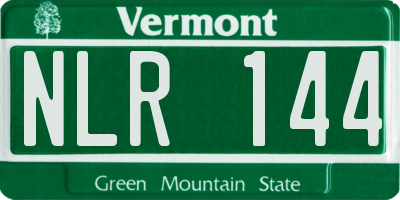 VT license plate NLR144