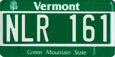 VT license plate NLR161