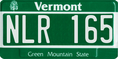 VT license plate NLR165