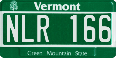 VT license plate NLR166