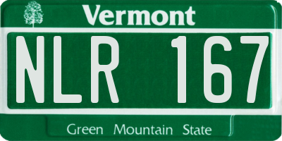 VT license plate NLR167