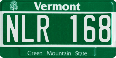 VT license plate NLR168
