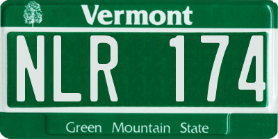 VT license plate NLR174