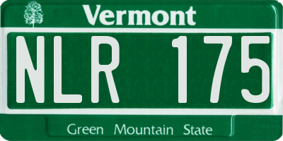 VT license plate NLR175