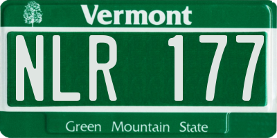 VT license plate NLR177