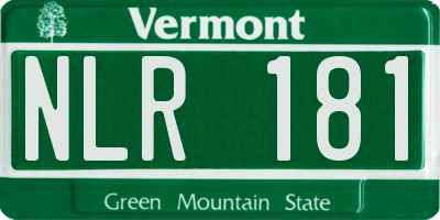 VT license plate NLR181