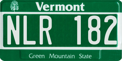 VT license plate NLR182