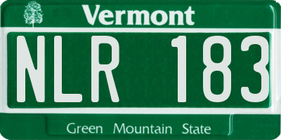 VT license plate NLR183