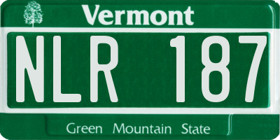 VT license plate NLR187