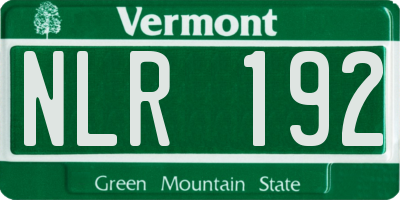 VT license plate NLR192