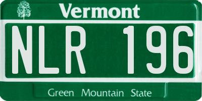 VT license plate NLR196