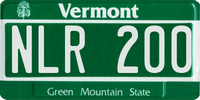 VT license plate NLR200