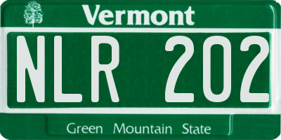VT license plate NLR202