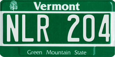 VT license plate NLR204
