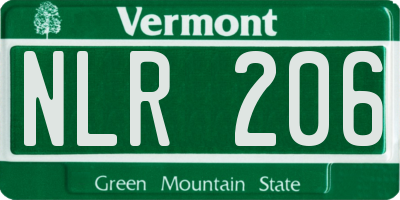 VT license plate NLR206