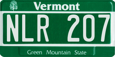 VT license plate NLR207