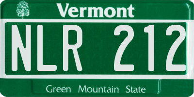 VT license plate NLR212