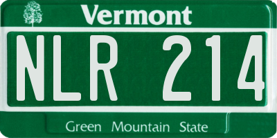 VT license plate NLR214
