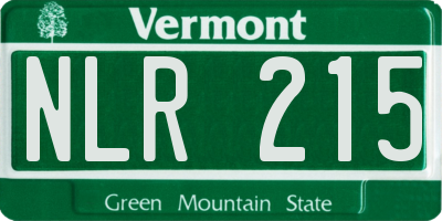 VT license plate NLR215