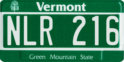 VT license plate NLR216