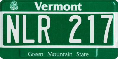 VT license plate NLR217