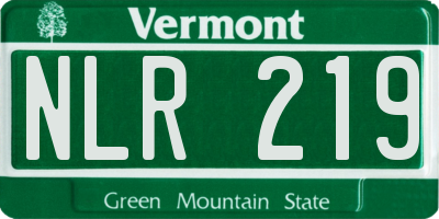 VT license plate NLR219