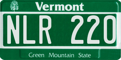VT license plate NLR220