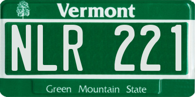 VT license plate NLR221