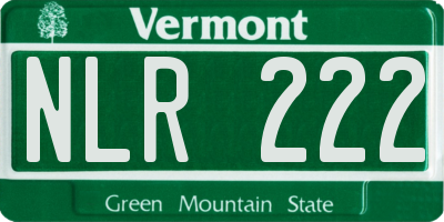 VT license plate NLR222