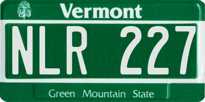 VT license plate NLR227