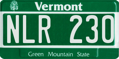 VT license plate NLR230