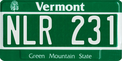 VT license plate NLR231