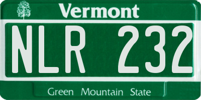 VT license plate NLR232