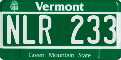 VT license plate NLR233
