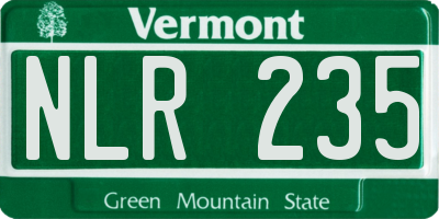 VT license plate NLR235