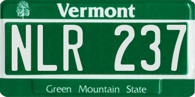 VT license plate NLR237