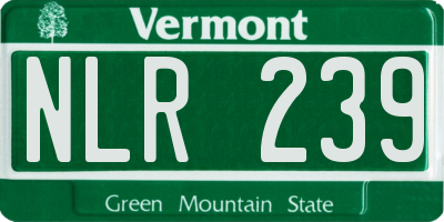 VT license plate NLR239